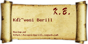Kövesi Berill névjegykártya